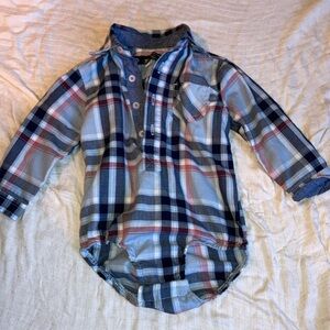 Ben and Sherman plaid onesie